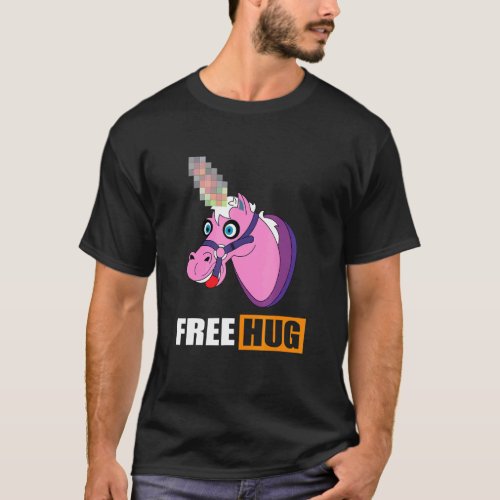 Free Hug Unicorn Music Festival Touchy Hugging T_Shirt