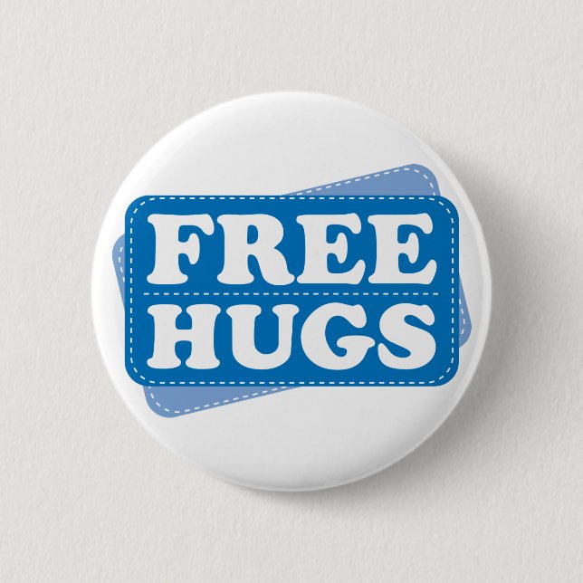 Free Hugs - Blue Pinback Button (Front)