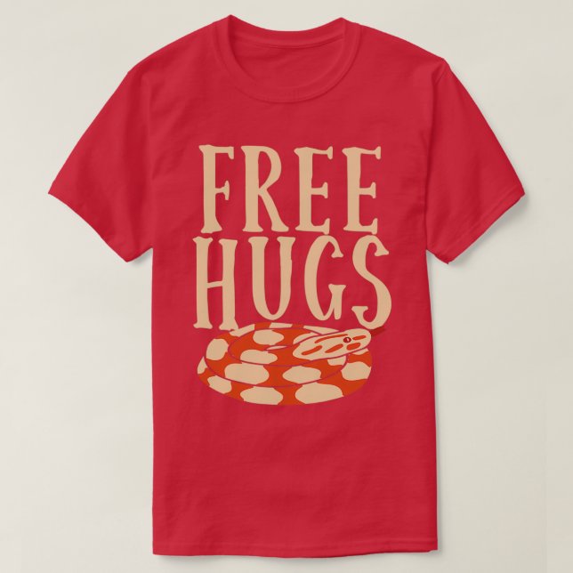 Free Hugs Boa Constrictor Snake Funny graphic and  T-Shirt (Design Front)