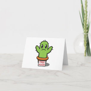Free Hugs Cactus Blank Card –Funny Succulent Greet