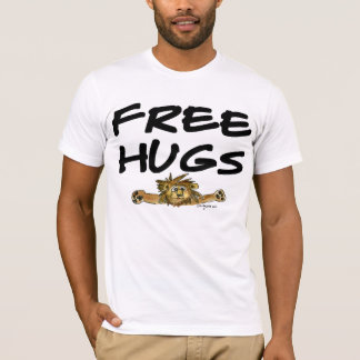 Free Hugs Cartoon Lion T Shirt