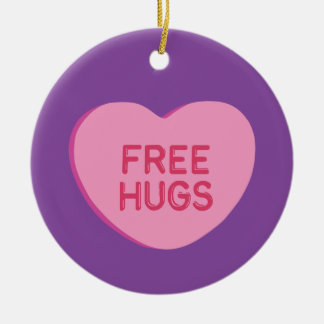Free Hugs Ceramic Ornament