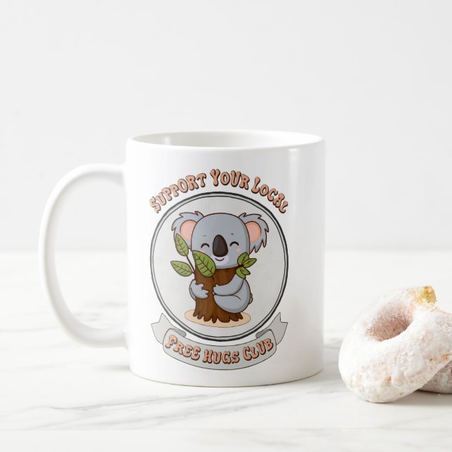 Free hugs club coffee mug (With Donut)