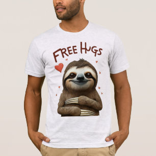 Free Hugs cool Sloth Giving Free Hugs T-Shirt