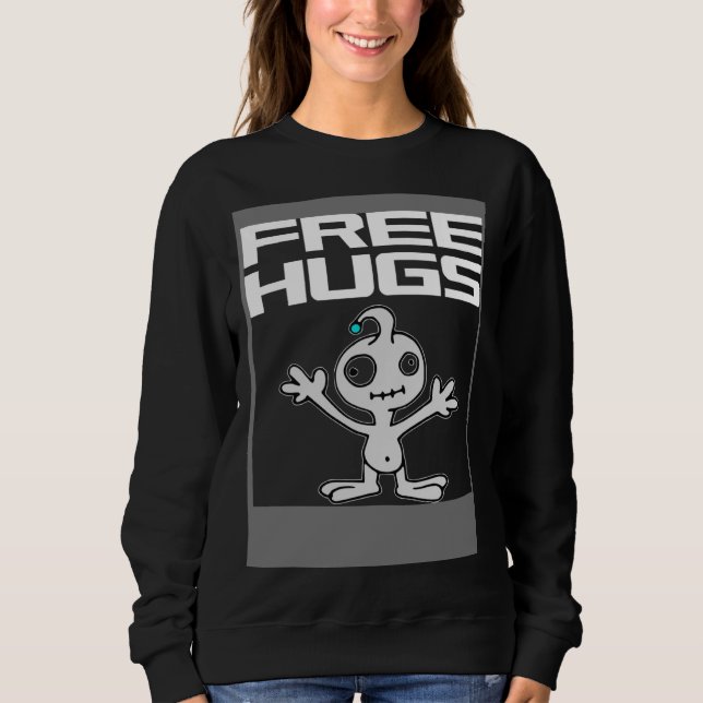 Free Hugs  Cute Alien Facehugger Sweatshirt (Front)