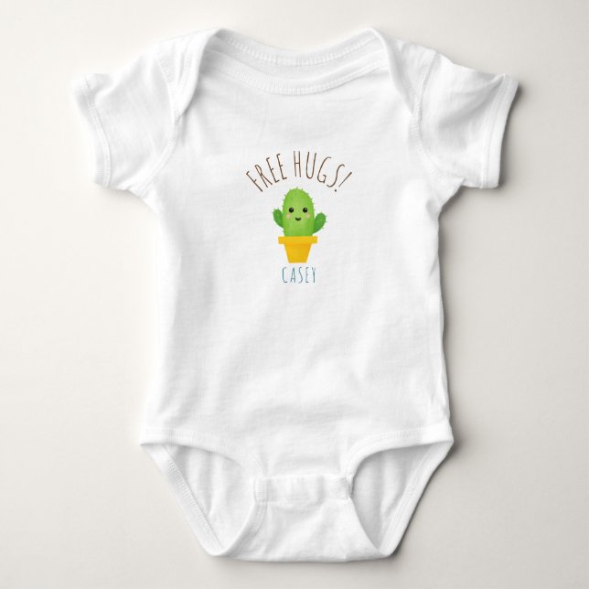 FREE Hugs!   cute cactus  baby gift for newborn Bodysuit (Front)