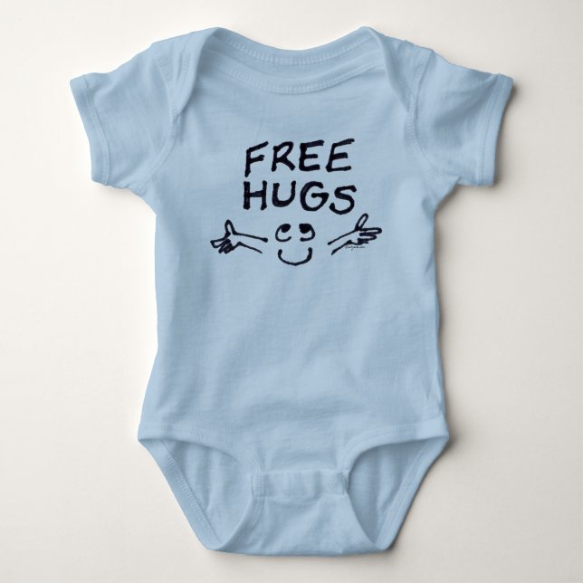 Free Hugs Cute Cartoon Baby Baby Bodysuit (Front)
