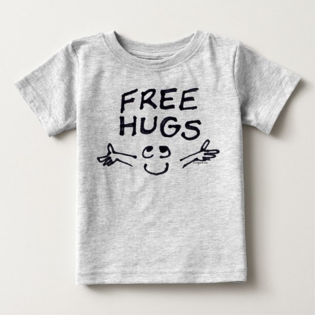 Free Hugs Cute Cartoon Baby Baby T-Shirt (Front)