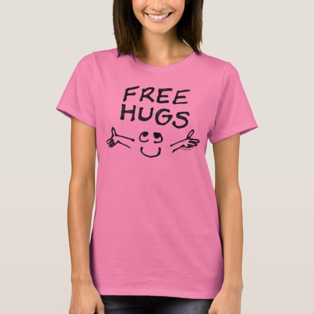 Free Hugs Cute Cartoon T-Shirt (Front)