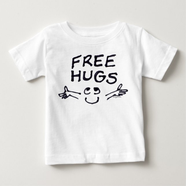 Free Hugs Cute Cartoon Toddler Baby T-Shirt (Front)
