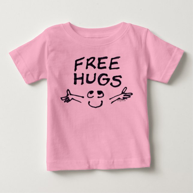 Free Hugs Cute Cartoon Toddler Baby T-Shirt (Front)