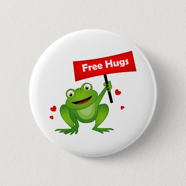 free hugs cute frog pinback button (Front)