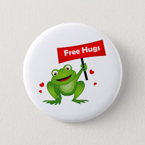 free hugs cute frog pinback button