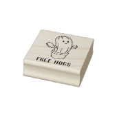 Free Hugs Cute Smiling Cactus Rubber Stamp (Stamp)