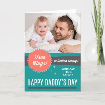 Free Hugs Father's Day Greeting Card by Orabella at Zazzle