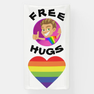 Free Hugs Gay Pride  Banner