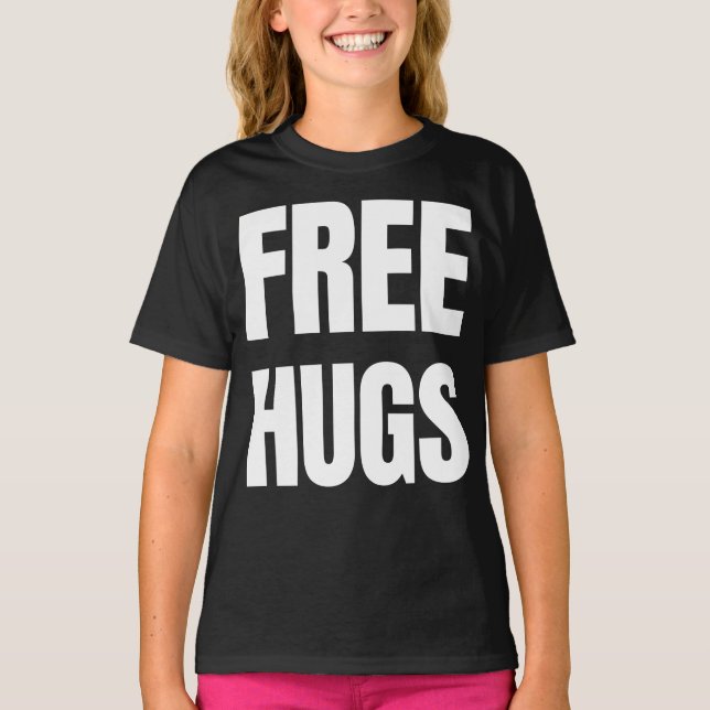 Free Hugs Girls American Apparel Raglan Sweatshirt T-Shirt (Front)