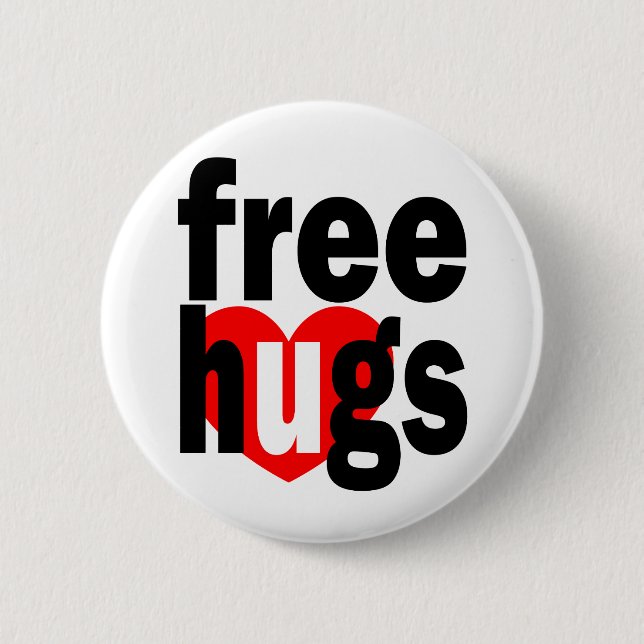 free hugs heart pinback button (Front)