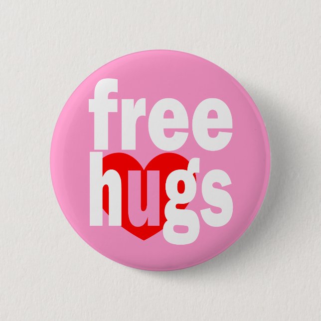 free hugs heart pinback button (Front)