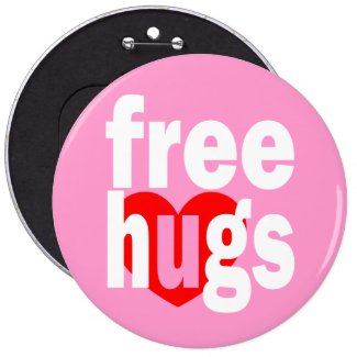 free hugs heart pinback button