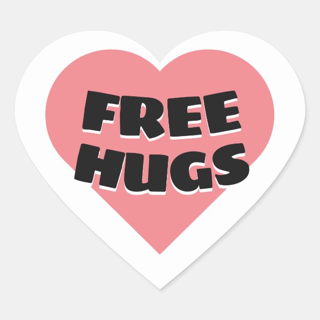 Free Hugs Heart Sticker (Front)