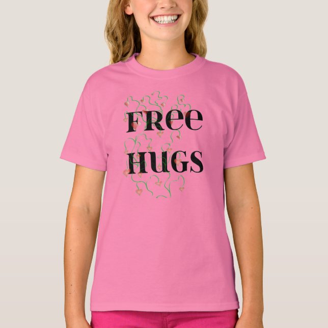 Free Hugs Hearts T-Shirt (Front)