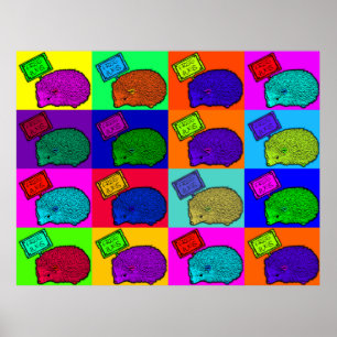 Free Hugs Hedgehog Colorful Pop Art Popart Poster