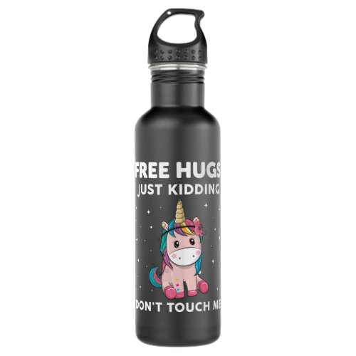 Free Hugs Just Kidding Do Not Touch Me Stainless Steel Water Bottle