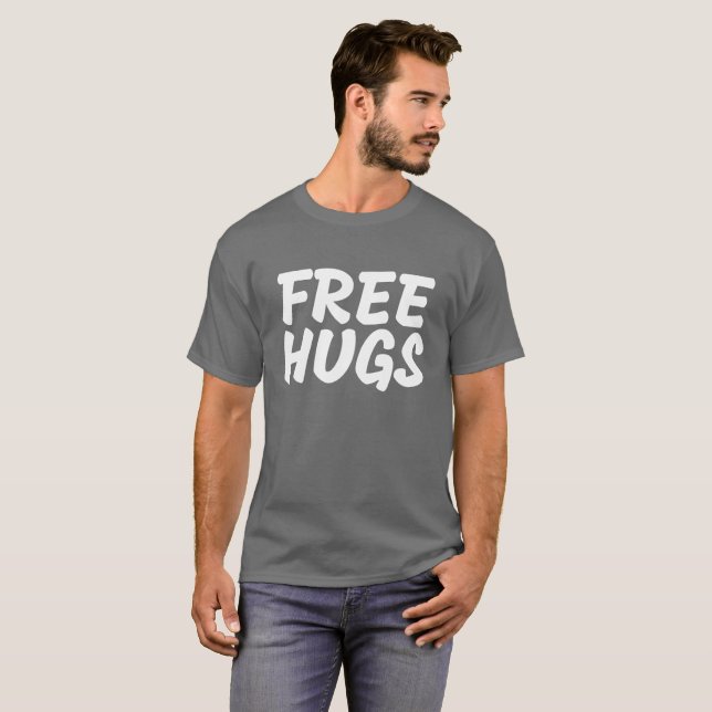 Free Hugs Men's Basic Dark T-Shirt (Front Full)