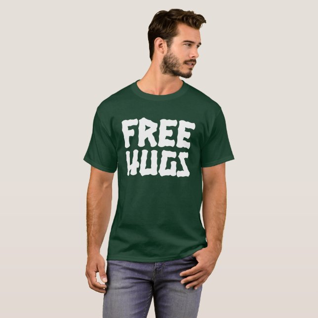 Free Hugs Men's Basic Dark T-Shirt (Front Full)