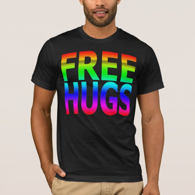 FREE HUGS Men's Rainbow T-Shirt (Front)