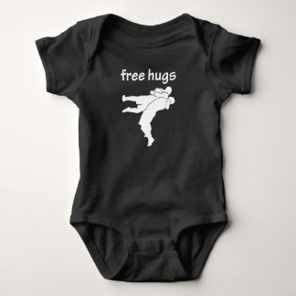 Free hugs mma, bjj, grappling, wrestling baby bodysuit