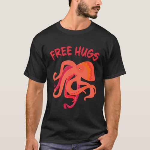 Free Hugs Octopus Drawing For Ns T_Shirt