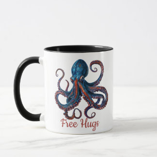 Free Hugs Octopus Mug - Funny Custom Coffee Cup