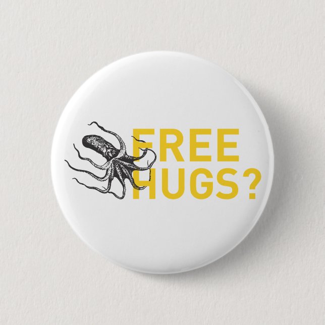 Free hugs octopus pinback button (Front)