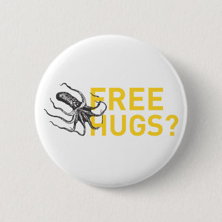 Free hugs octopus pinback button