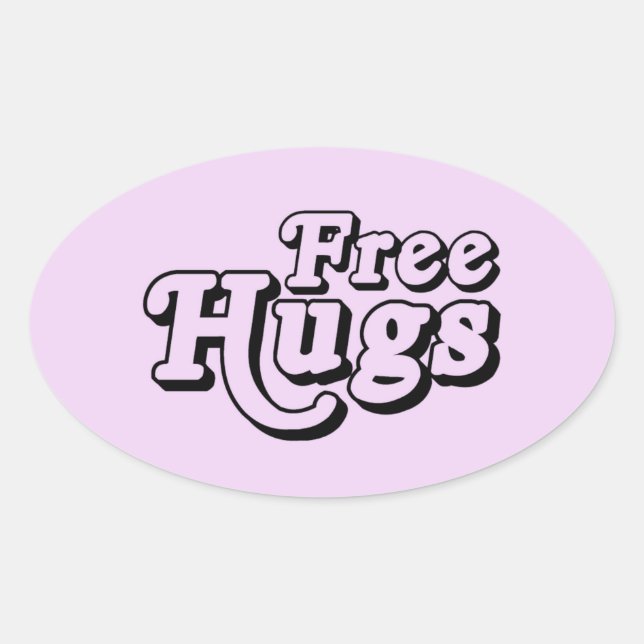 FREE HUGS OVAL STICKER (Front)