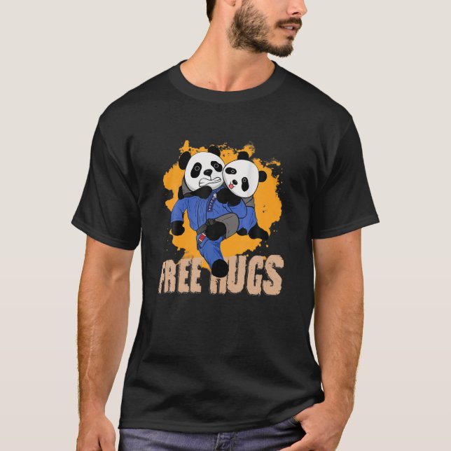 Free Hugs Panda Brazilian BJJ Jiu-Jitsu T-Shirt (Front)