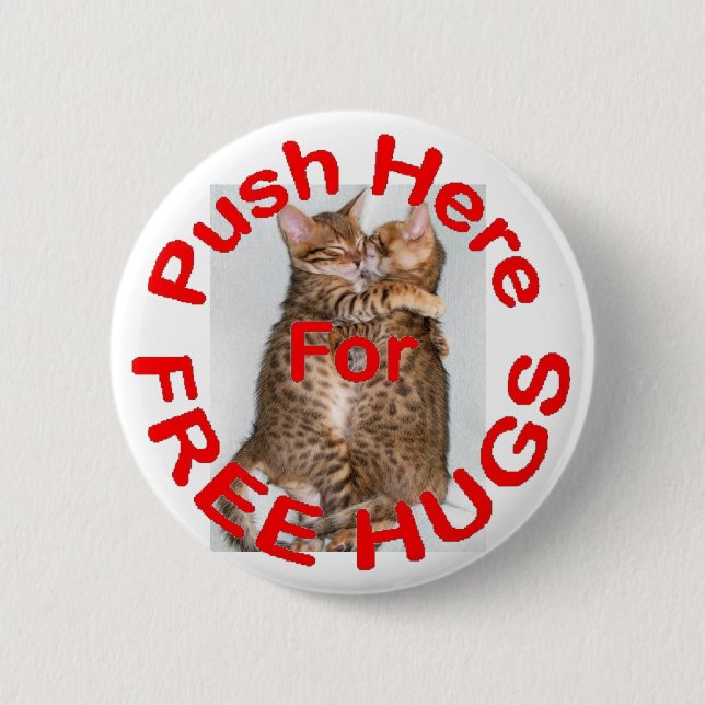 Free Hugs Pinback Button (Front)