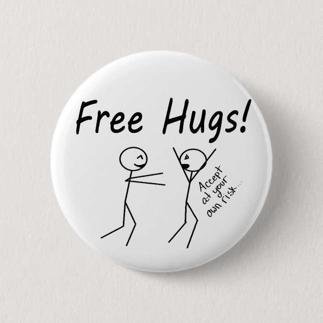 Free Hugs Pinback Button (Front)