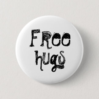 Free, hugs pinback button