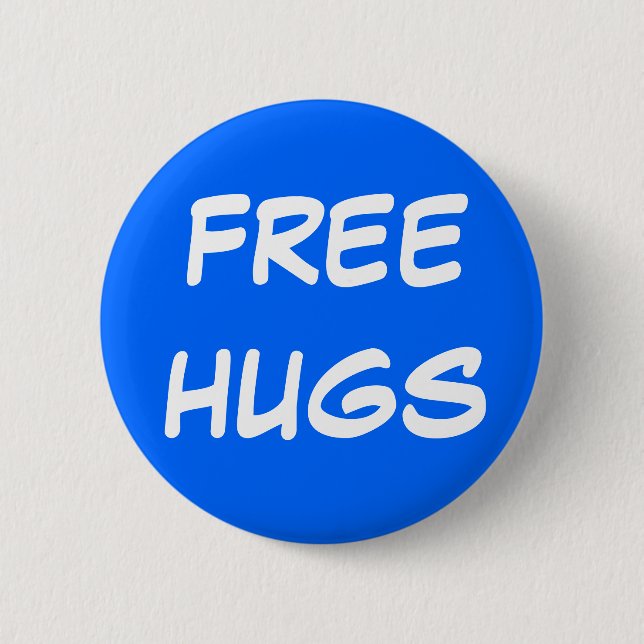 FREE, HUGS PINBACK BUTTON (Front)