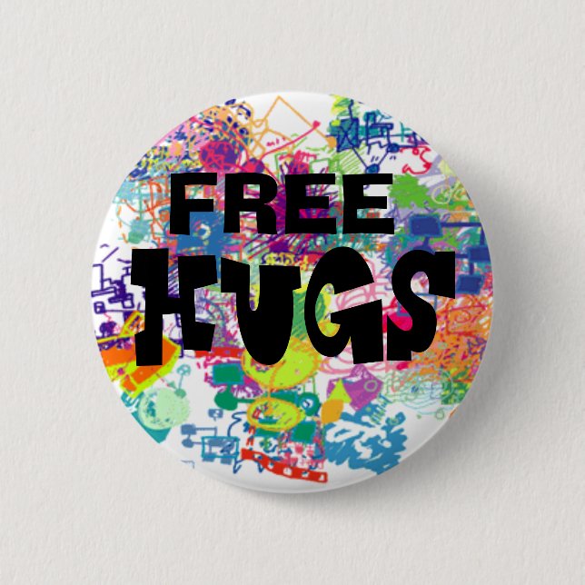 Free Hugs Pinback Button (Front)