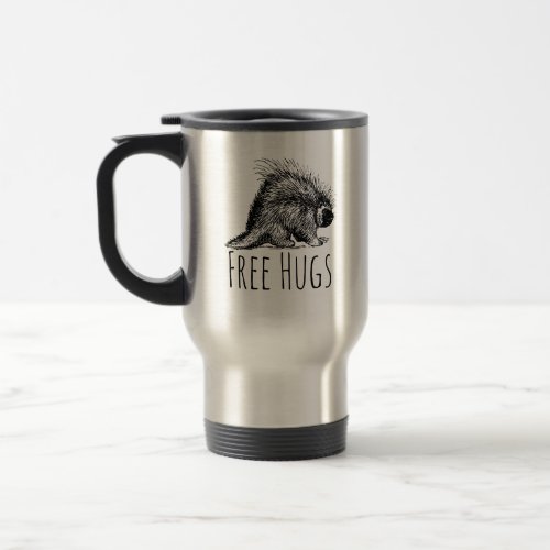 Free Hugs Porcupine Cool and Funny Travel Mug