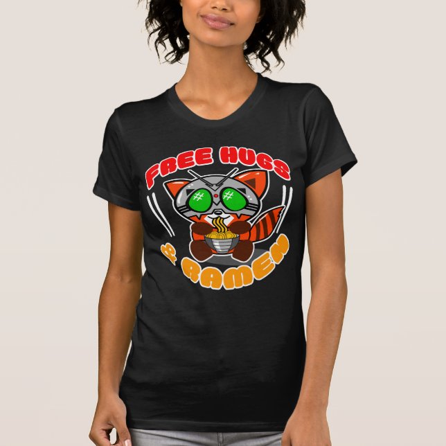 FREE HUGS & RAMEN RED PANDA WOMENS TEE (Front)