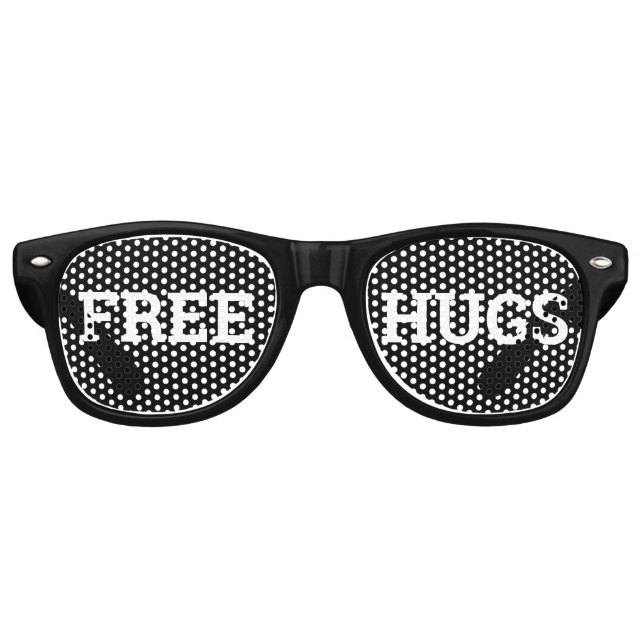 FREE HUGS retro Shades / Fun Party Sunglasses (Front)