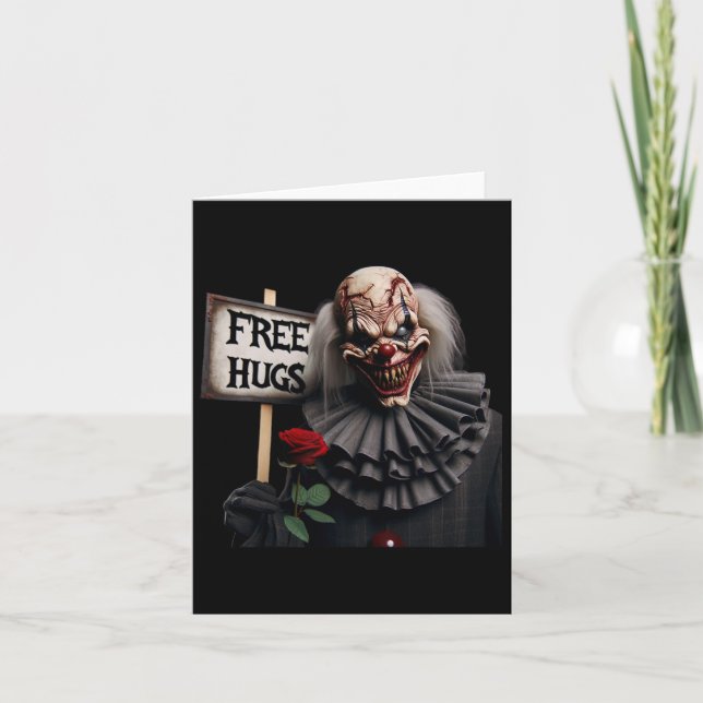 Free Hugs Scary Clown Valentine Halloween Horror 1 Card (Front)
