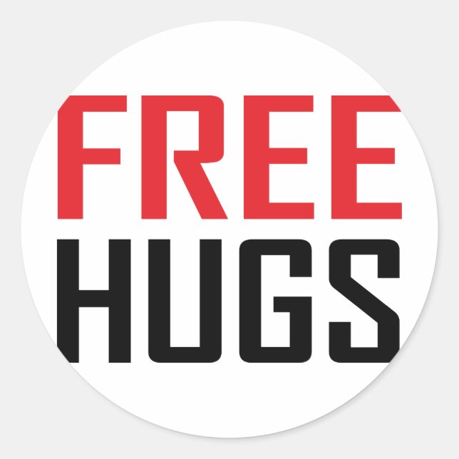 free hugs shirts classic round sticker (Front)