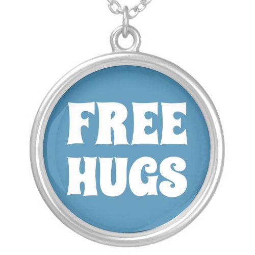 Free Hugs Silver Plated Necklace