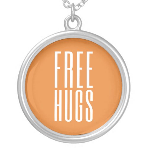 Free Hugs Silver Plated Necklace